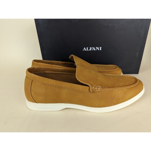Alfani Porter Casual Loafer Flats Mens 9 M Tan Faux Leather Slip On Shoes NWB main image 7